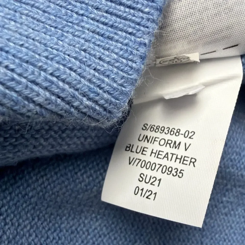 Gap Kids Uniform Sweater NWT Large Blue Heather V-Neck Organic Cotton School